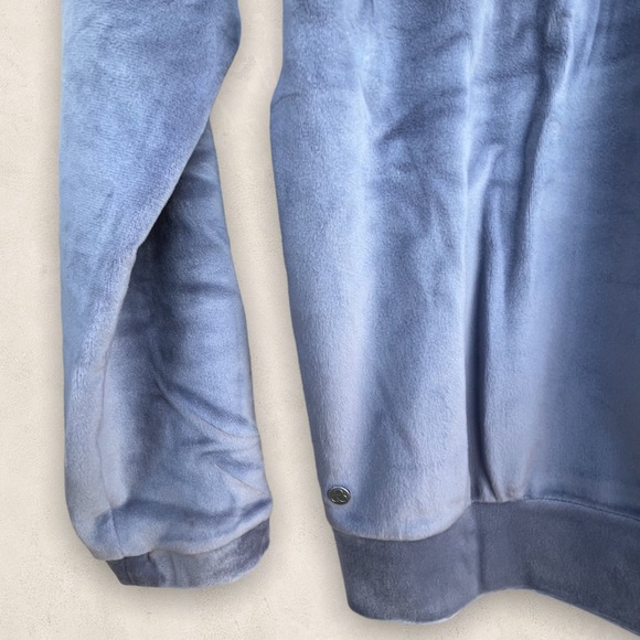 Zella Velour Crushed Velvet Full-Front Zipper Hooded Jacket, Grey Dapple M(8/10) - Picture 7 of 14